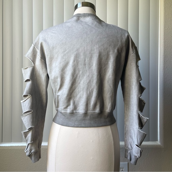 Women's V Neck Button Down Split Long Sleeve French Terry Jacket Cardigan Size: - Picture 6 of 8